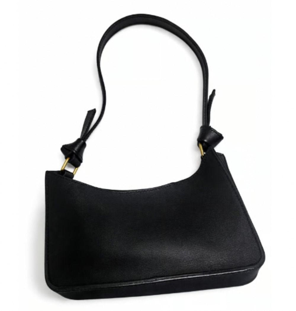Madewell The Sydney Shoulder Black Leather Hobo Bag